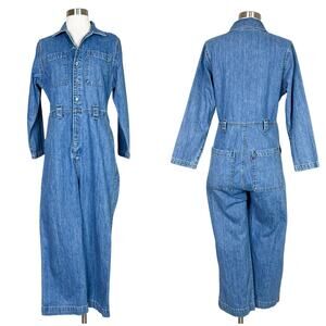 Levi’s | Denim Medium Wash Wide Leg Ankle Length Blue Jean Coveralls Jumpsuit M